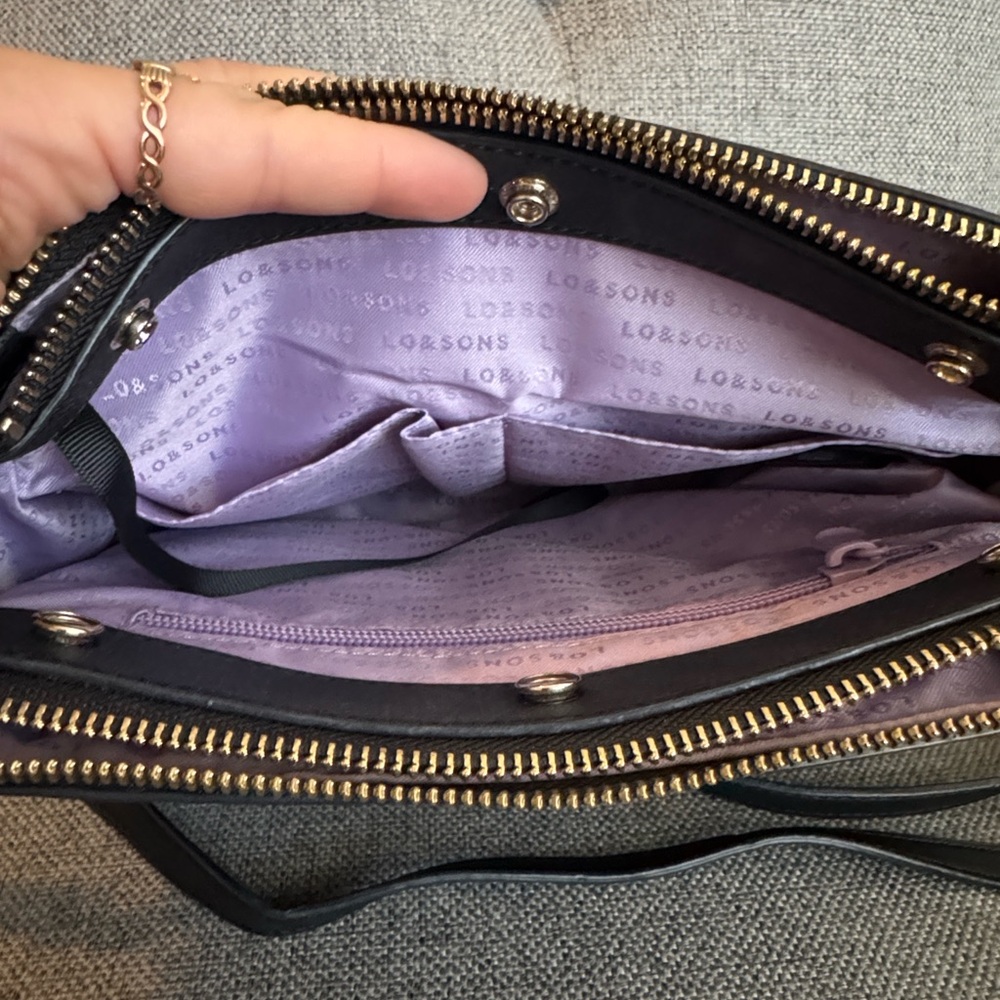 Lo & Sons Black Pearl Pebble Cactus Bag with Lavender Interior - Picture 8 of 15